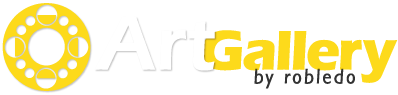 Galeria de arte por robledo, logotipo, arte em carvalho